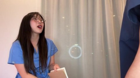 Naughty Doctor convinces young Asian intern to fuck for advancement